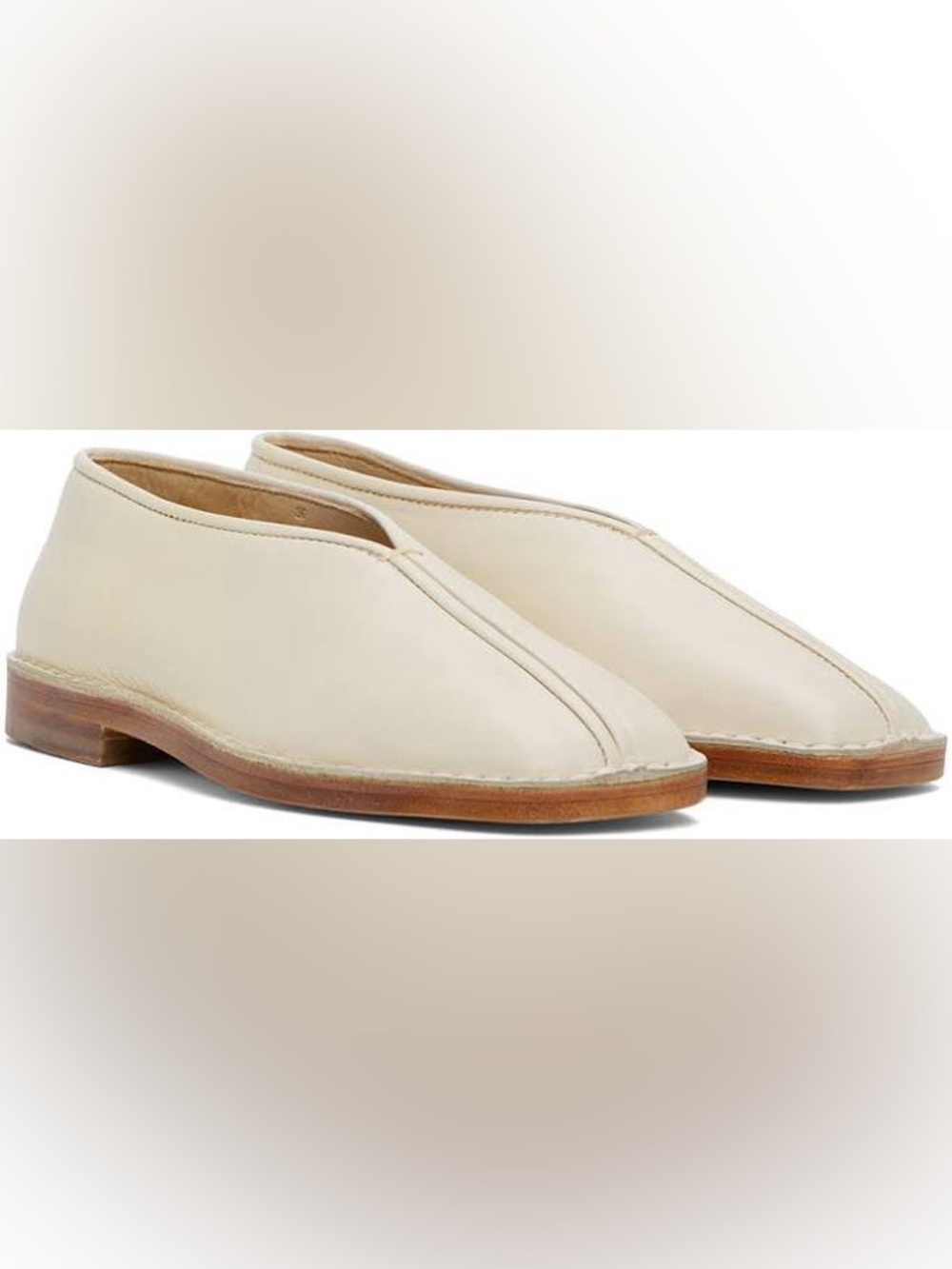 Lemaire white leather loafers